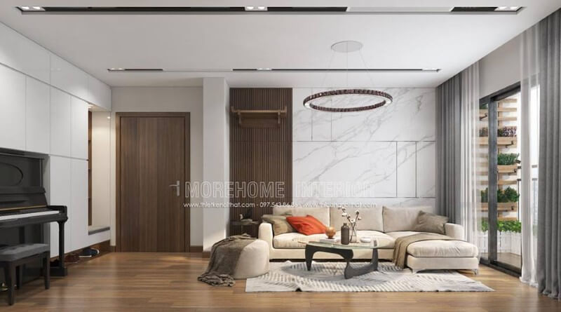 Thiết kế nội thất phòng khách chung cư hiện đại tinh tế Mẫu nội thất chung cư đẹp