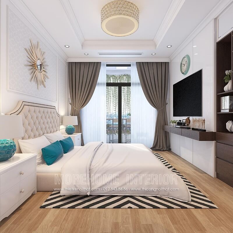 Giường ngủ biệt thự tân cổ điển Giường ngủ biệt thự tân cổ điển
