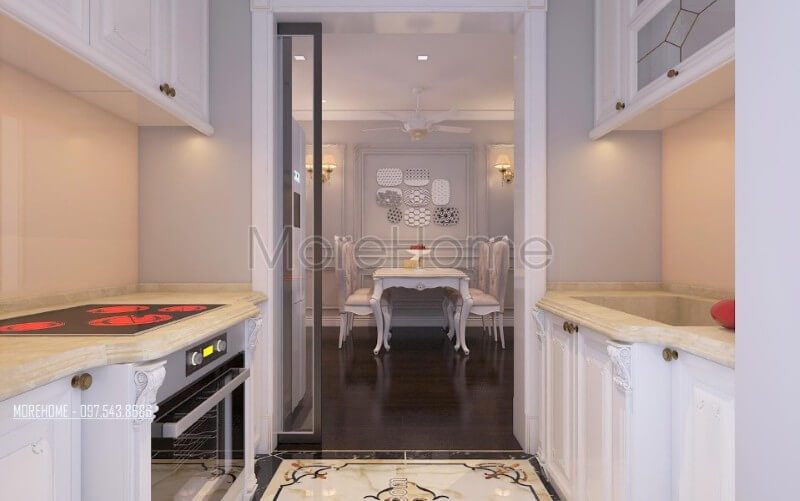 Thiết kế phòng ăn chung cư đẹp và ấn tượng với phong cách tân cổ điển