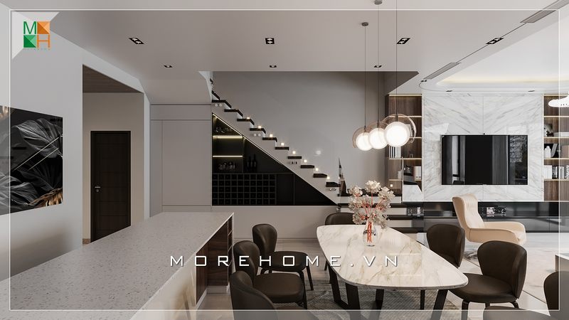 Ấn tượng bộ bàn ghế ăn hiện đại phù hợp với không gian trang trí phòng ăn
